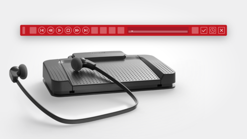 Transcription player with foot pedal support for efficient document creation